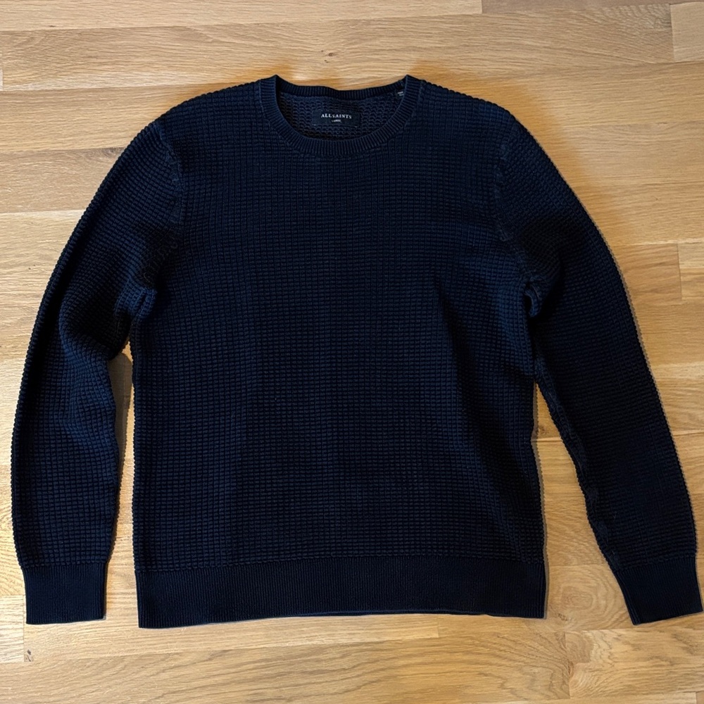 All Saints Dark Blue Crewneck Sweater
